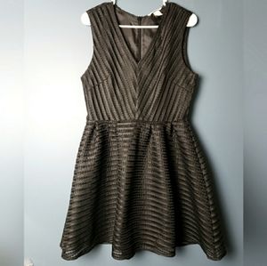 H&M Black Fit and Flare‎ Cocktail Party Lace Ribbon Dress Size 12